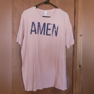 Bella + Canvas "Amen" T-shirt Pink Size Xl